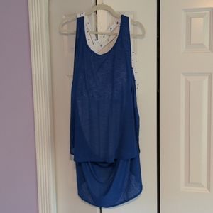 Ryan built in bra tank fabletics 4x blue white